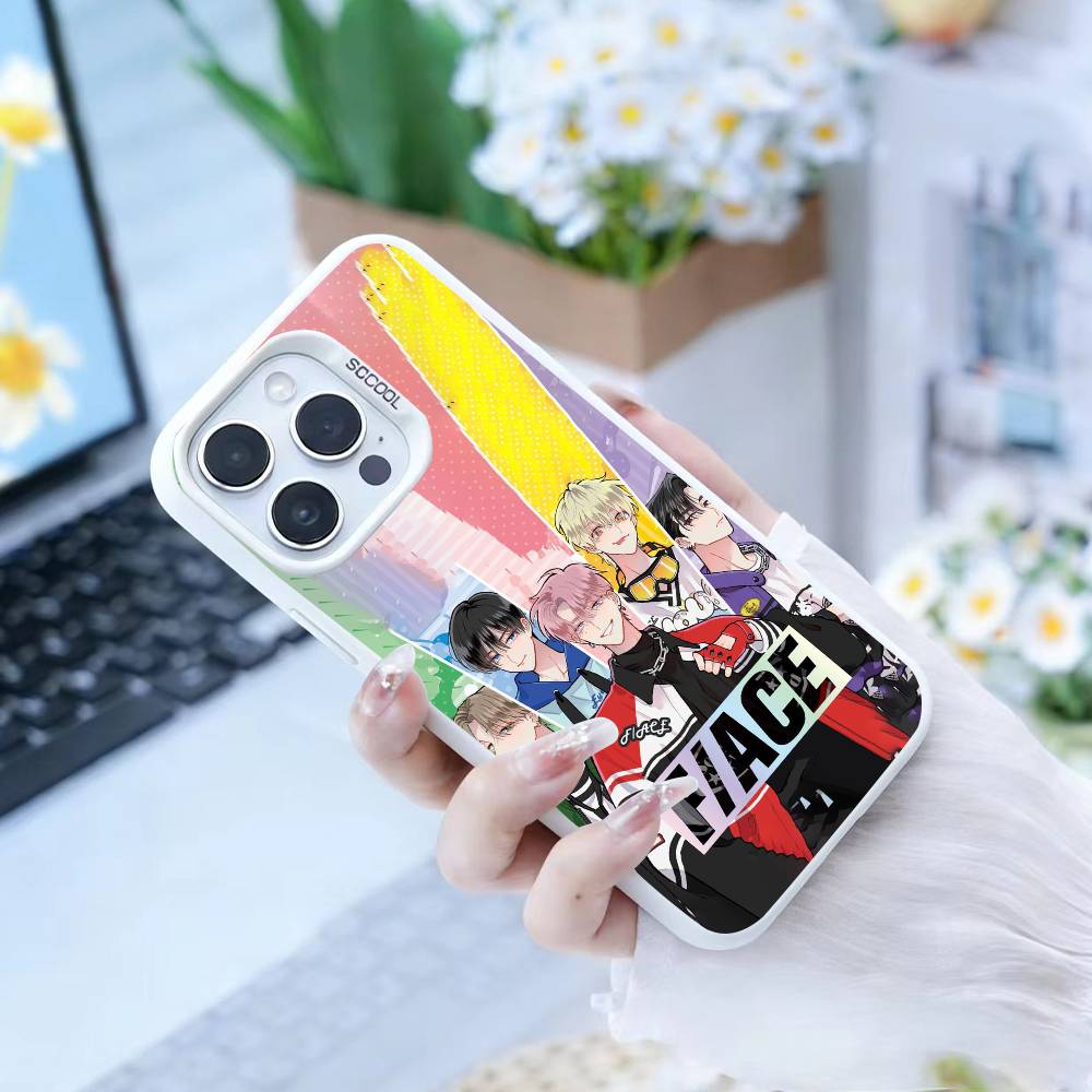 Чехол для телефона W-Webtoon-EACE для iPhone 16 17 15 14 12 13 Pro Max Белый цвет Ударопрочный чехол