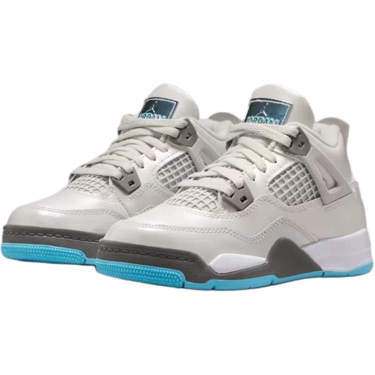 Air Jordan 4 Retro PS Photon Dust Blue Chill Детские кроссовки Серый Плоский-Оловянный Белый HV4682-014