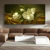 Magnolias On Gold Velvet Cloth Canvas Paintings On the Wall Art Posters And Prints Classical Flowers Art Picture Home Decoration No Frame