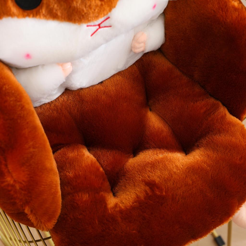 Симпатичная подушка для сиденья в форме хомяка, ленивый диван, уютные теплые, приятные для кожи плюшевые подушечки для офисных стульев, встроенные утолщенные подушечки для чтения