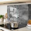 Set of Two Decorative Glass Kitchen Boards Wolf Gray 2x40x52 cm