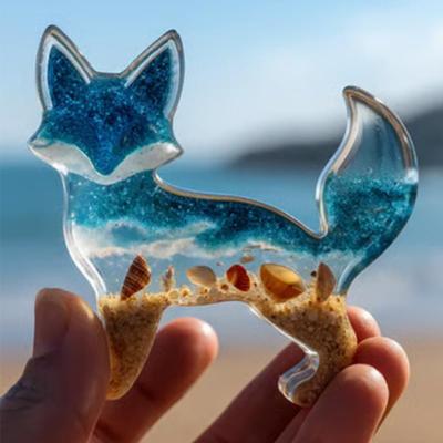 Карманные объятия Животное Акриловый Такса Кошка Карманный жетон Объятия Вдохновленный пляжем Лис Волк Украшение Памятный подарок для Близких Друзей