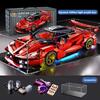 MOC Красный Гоночный Автомобиль Гиперкар Модель Строительные Блоки DIY Суперкар Кирпичный Пазл Игрушки для Детей Взрослых Подарки на День Рождения