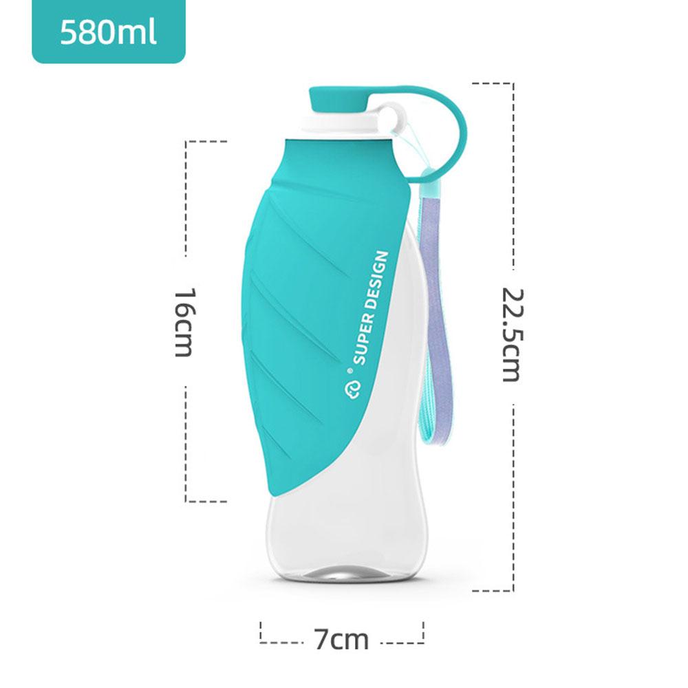 580ml Dog Water Bottle for Walking, Pet Water Dispenser Feeder Container Portable with Drinking Cup Bowl Outdoor Hiking, Travel