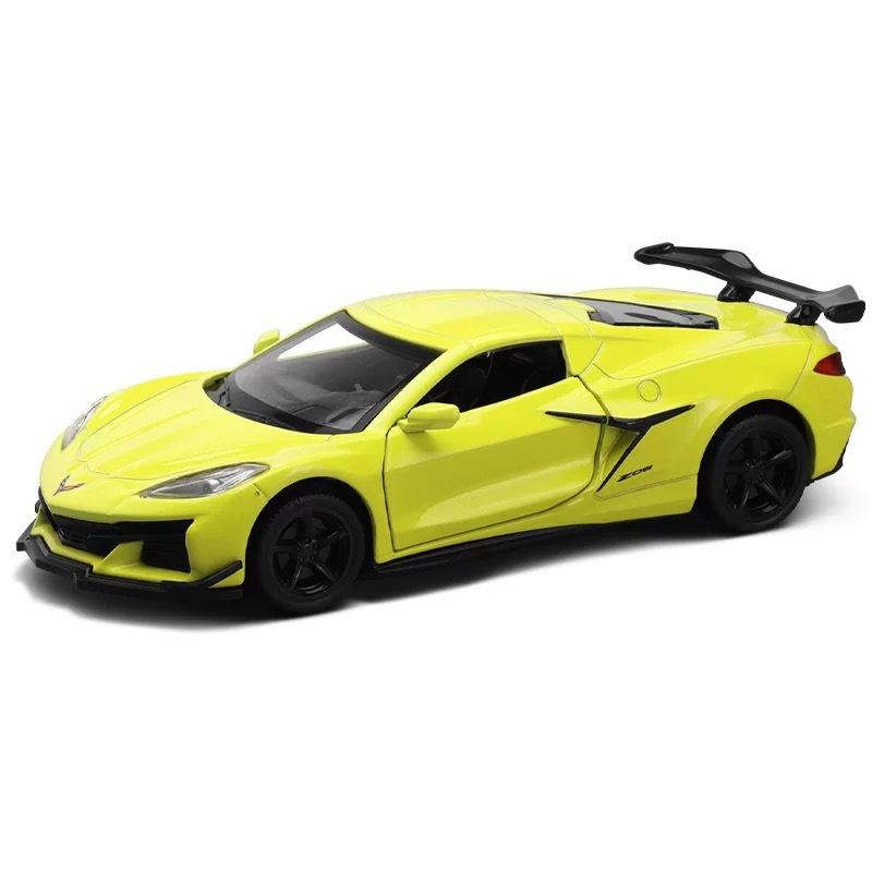 1:32 Chevrolet Corvette Z06 Суперкар Сплав Модель Автомобиля Звук и Свет Оттяжка Детская Игрушка Коллекционные items Подарок на День Рождения