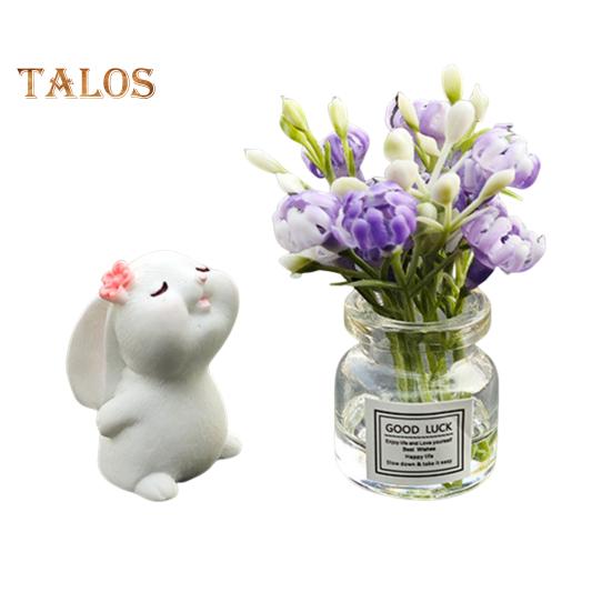 2 шт. комплект украшений для зеркала заднего вида автомобиля, симпатичная мини-ваза для цветов в виде кролика, украшения для приборной панели, аксессуары для салона автомобиля для женщин