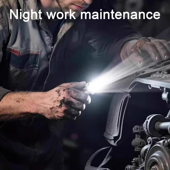 Yousheng Portable Rechargeable Keychain Flashlight Dual Light Source Control Red Warning Light Waterproof Design Key Chain