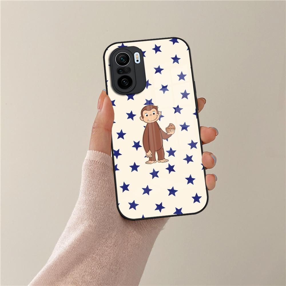 Curious G-George Monkey Phone Case For Xiaomi POCO X7 X6 M7 M6 M5 M4 F7 F6 F4 F5 X5 X4 Pro GT Tempered Glass Cover