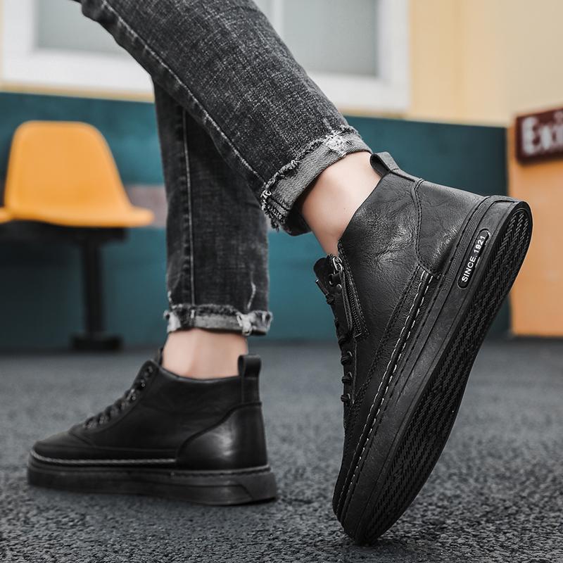 Men's Boots Winter Cotton Shoes High-top Fashion Casual Shoes Trend  Boots Flat Shoes Korean Version Tooling Shoes Student 2025