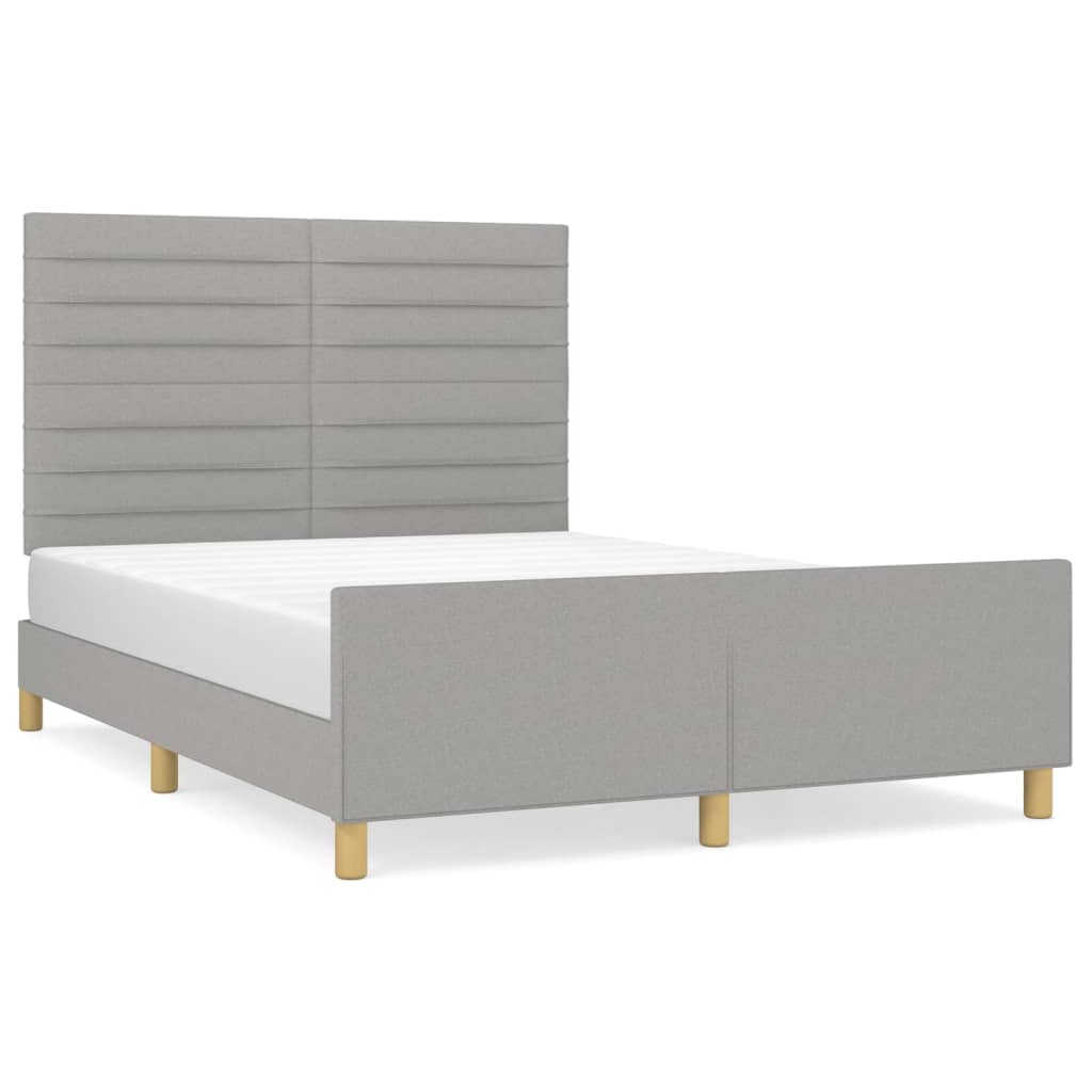 Bed Frame without Mattress Light Grey 140 x 200 cm Fabric