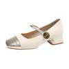 French Thick Heel Mary Jane Shoes Women's 2025 Spring and Autumn New Retro Square Head Light Mouth Single Shoes with Skirt Small Single Shoes