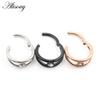 Alisouy 1pc Two Layers Zircon CZ Cartilage Earrings Stainless Steel Hinged Piercing Septum Clicker Nose Rings Hoop Segment Rings
