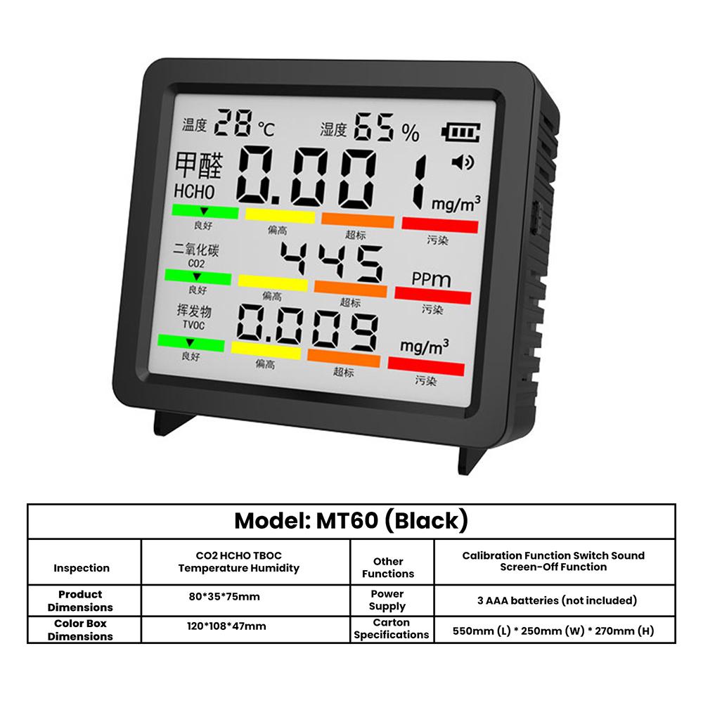 Temperature Humidity Meter Digital Air Thermometer Hygrometer CO2 Air Monitor Detector Tester Tool