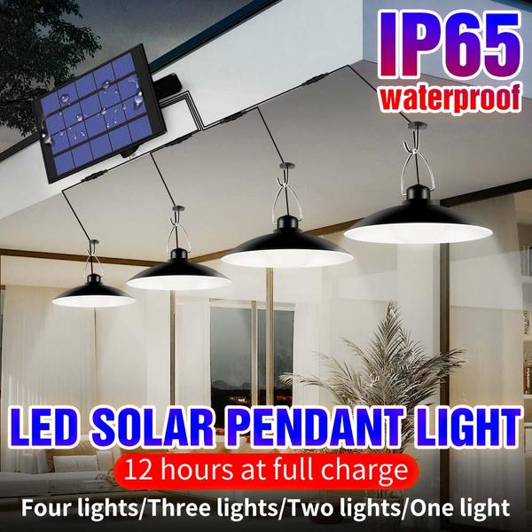 4/3/2/1 головки светодиодный солнечный подвесной светильник для использования в помещении, солнечная лампа с линейной лампочкой, освещение сарая для дома, сада, двора