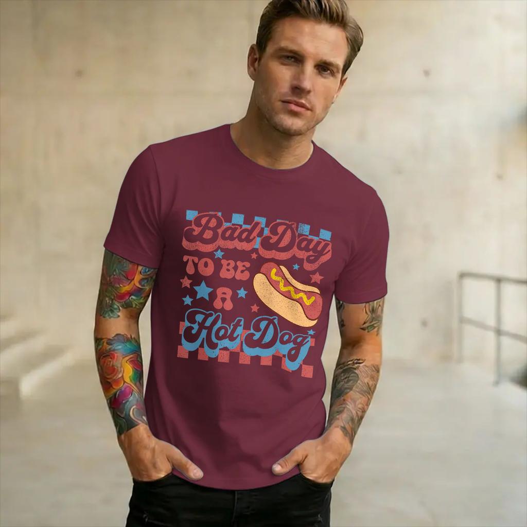 Bad Day To Be A Hot Dog Funny Bbq Grilling Printed T Shirt For Unisex Unisex Cotton Tee Shirt Clothing