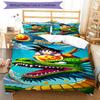 3PC Custom Name Dragon Ball Adventure Bedding Set Printed Bedding Set Duvet Cover Closure Includes 1 Duvet Cover & 2 Pillowcases for All Seasons Bedro