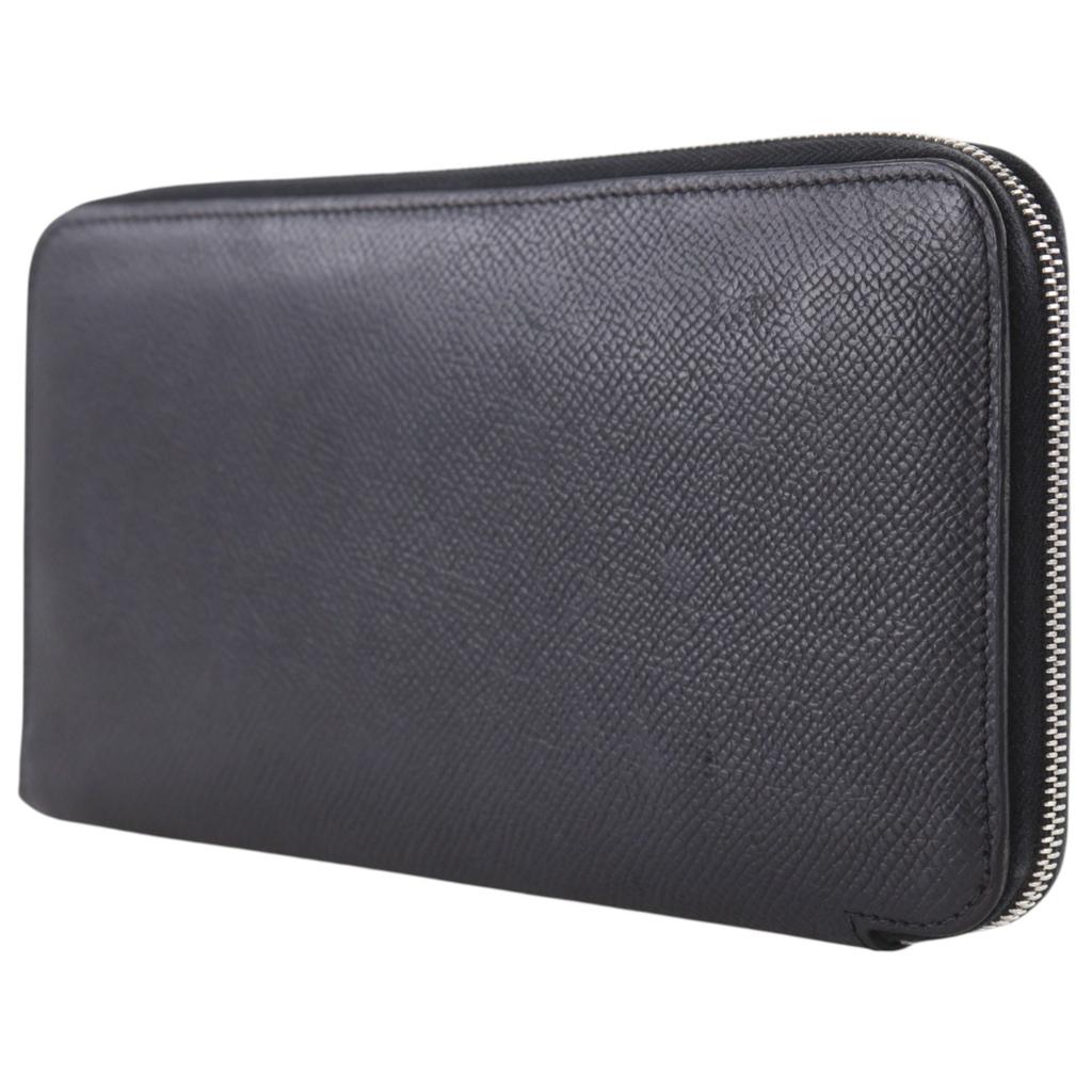 HERMES Azap long silk in Purse Noir black Epsom Women Used