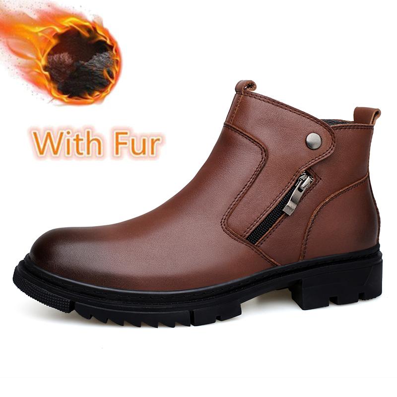 Повседневная обувь из натуральной кожи для мужчин, ботинки до щиколотки в британском стиле, с боковой молнией, обувь с высоким верхом, мужские классические ботильоны челси