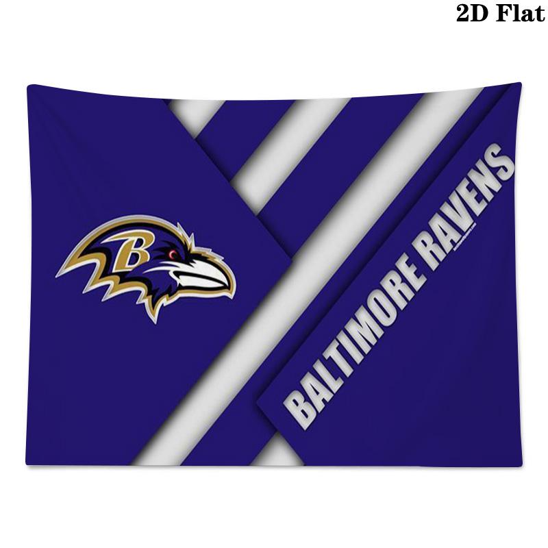 Baltimore Ravens Logo Wall Tapestry Aesthetic Wall Hanging Printed Fabric Blanket Decorative Tapestries for Bedroom Living Room Home Decor