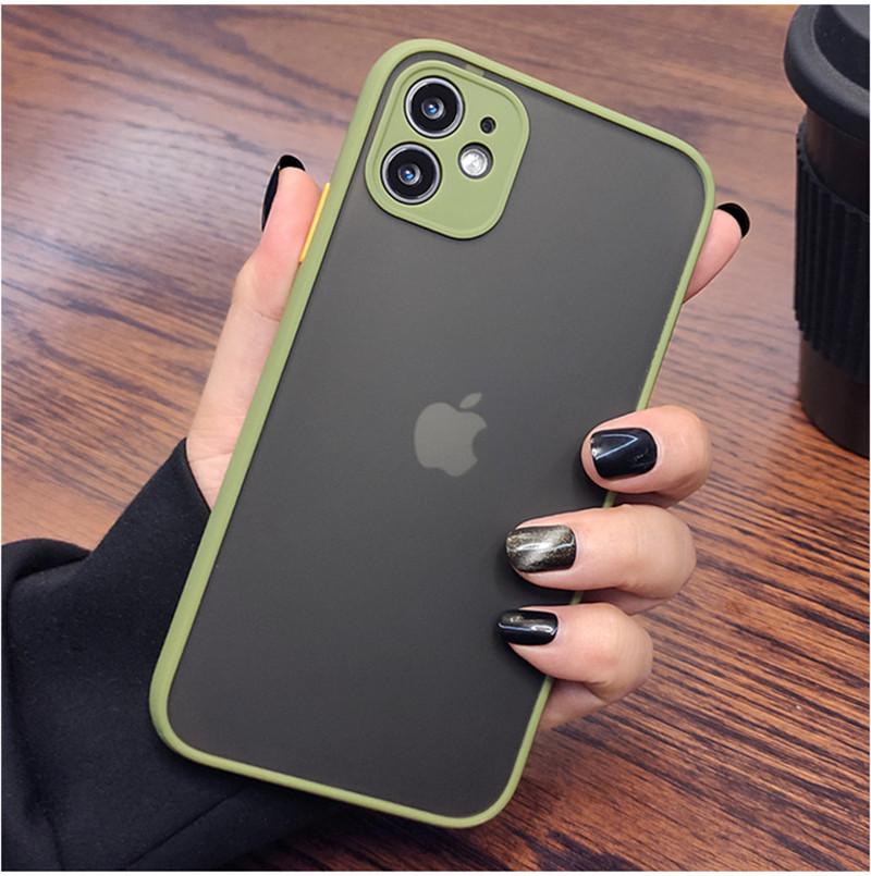 Shockproof Silicone Bumper Phone Case For Apple iPhone 12 13 11 Pro Max Mini X XR XS Max Luxury Transparent Matte Cover