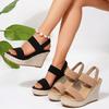 Новые летние 2025 модные сандалии с толстой подошвой и эластичной стелькой, удобные, больших размеров, для женщин