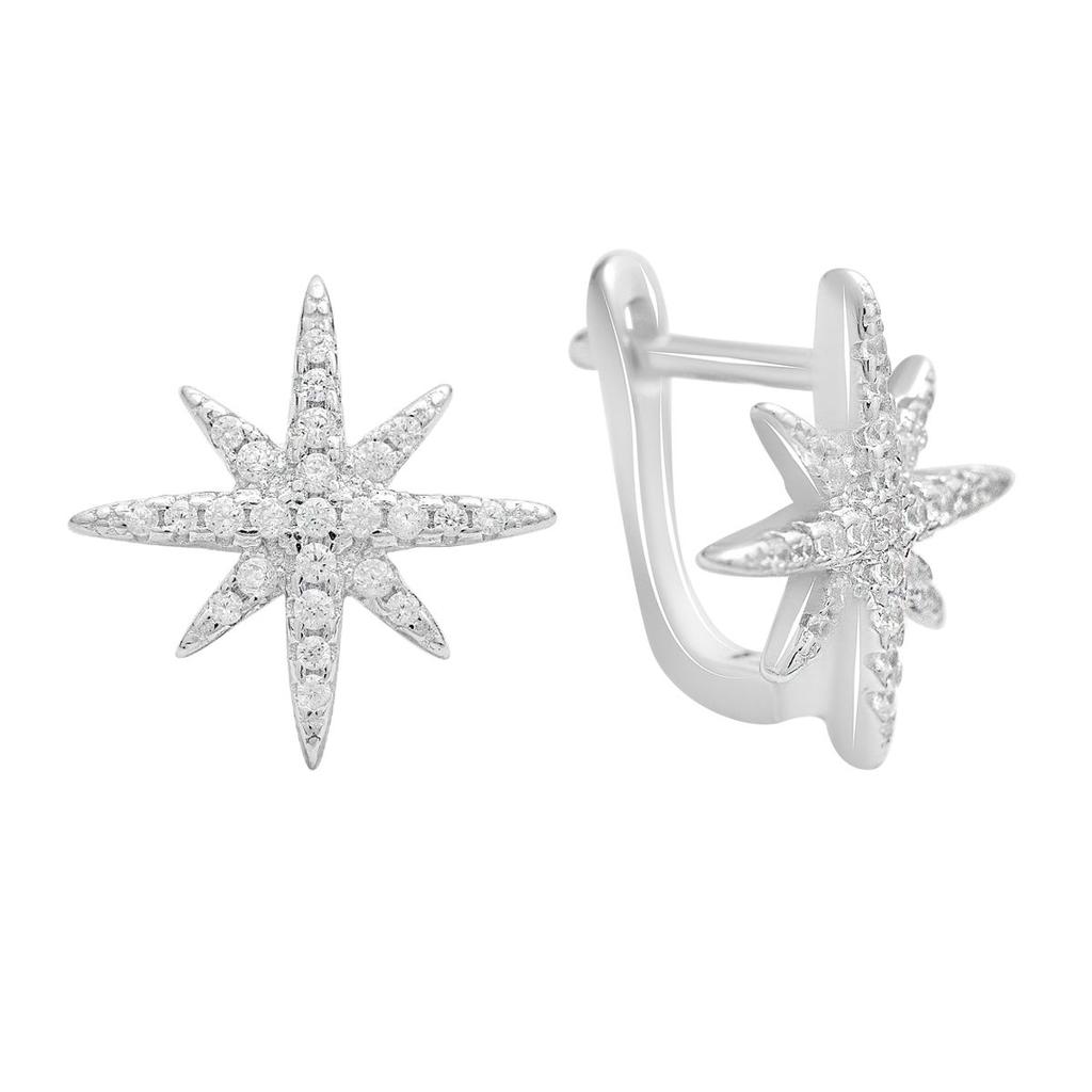 Серебряные серьги с фианитами (2209225)