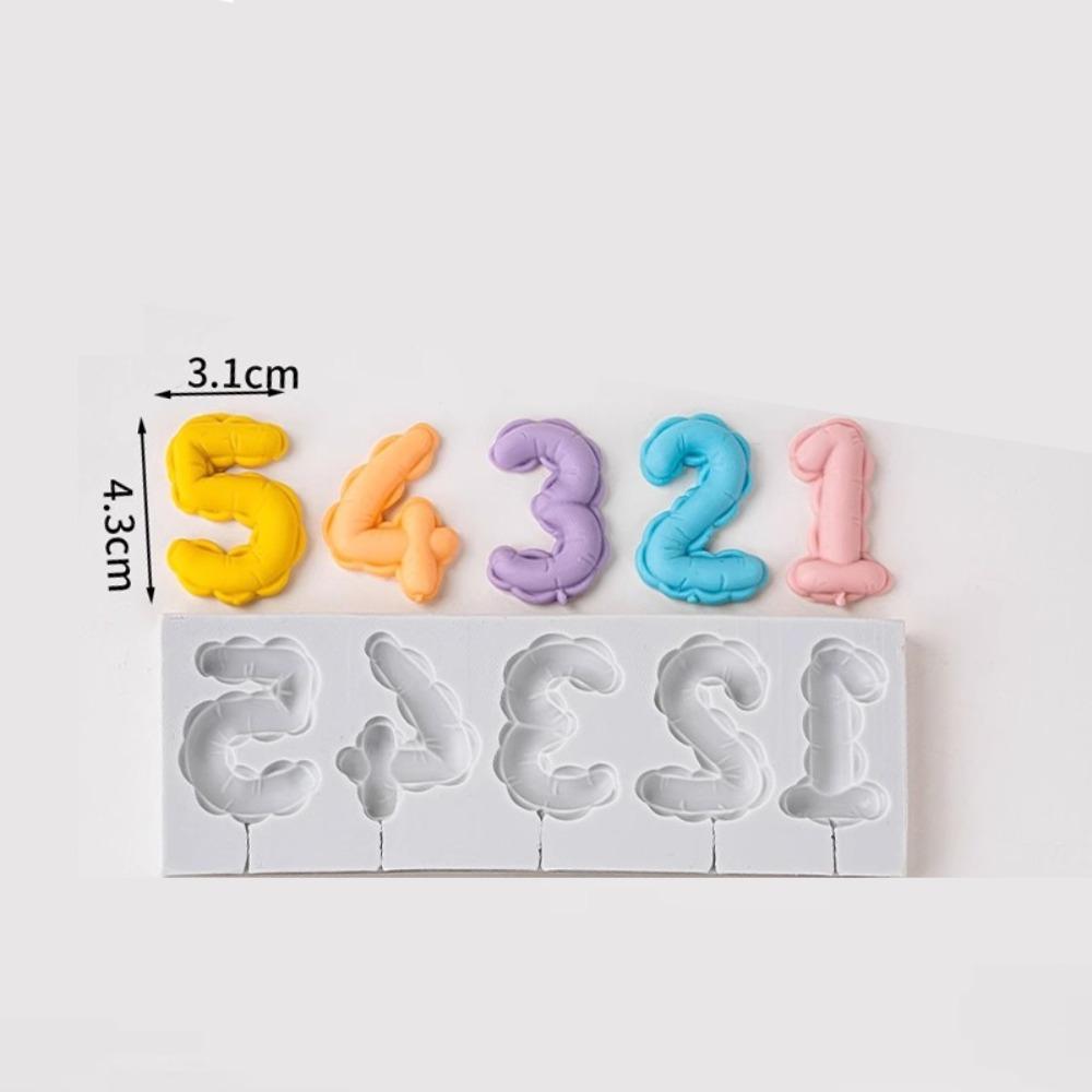 Food Grade Fondant Cake Decorating Mold Lollipop Shape Resin Clay Mold Creative DIY Number Mold