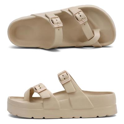 Модные детские сандалии на платформе KIDMI, новые женские, легкие, удобные, пляжные сандалии, модные сандалии-слайды с амортизацией и поддержкой свода стопы, мягкие, легкие, плоские сандалии из ЭВА