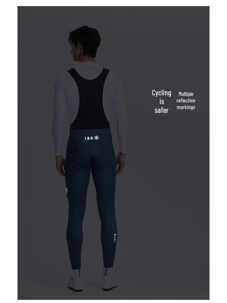 INBIKE Unisex Fleece Cycling Bib Pants - Warm High Waist for Long Distance (Autumn/Winter)