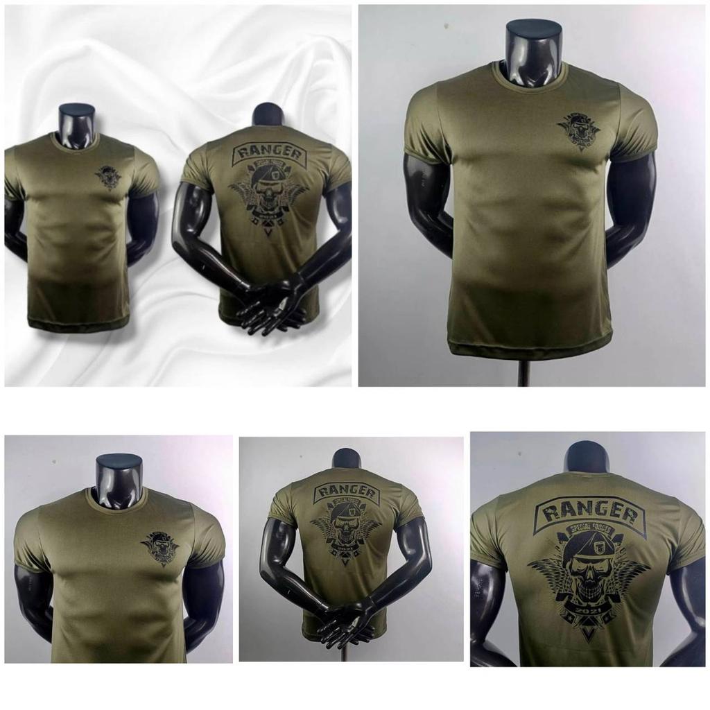 T Shirt Ranger Special Force Skull Undershirt O Neck Round Neck Short Sleeve Print Quick Dry Men Women Unisex Micro Polyester Fabric