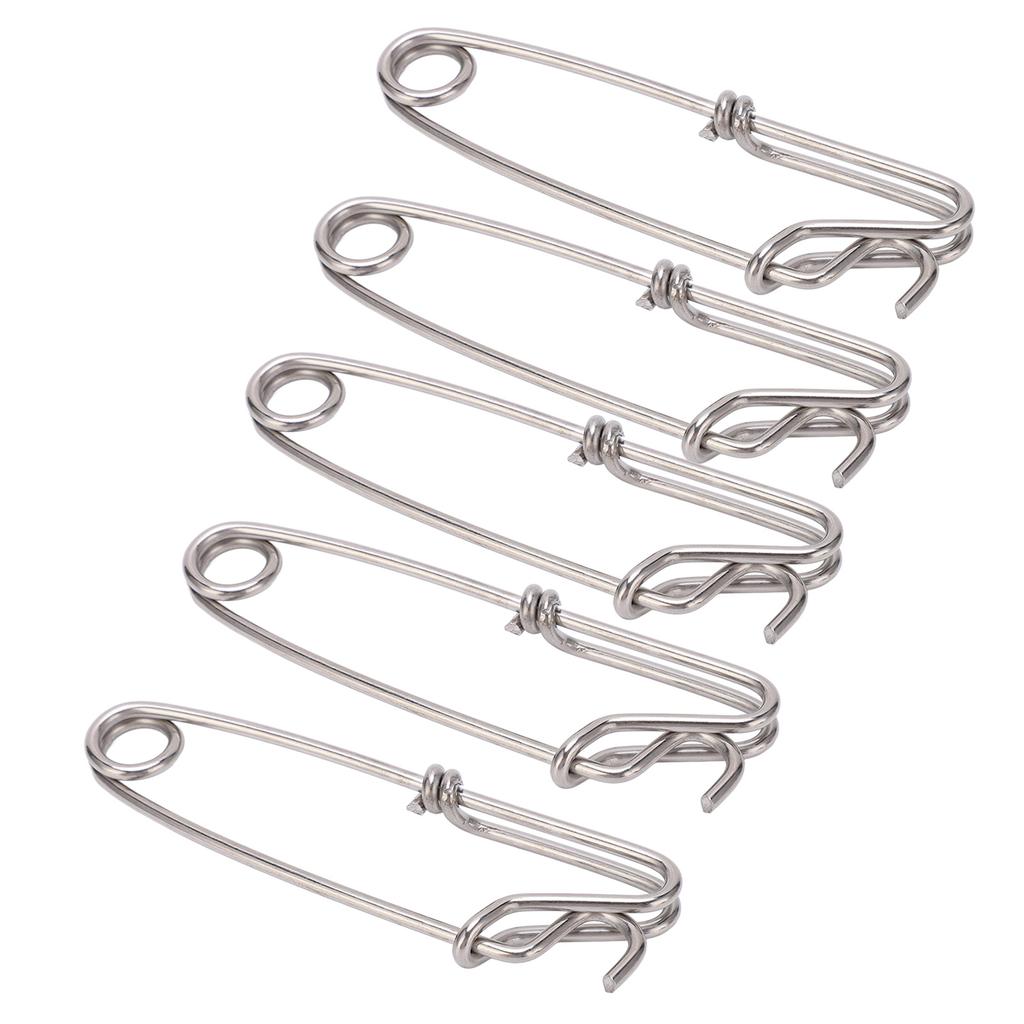 5 шт. длинных зажимов для лески с поворотными защелками для морской рыбалки с закрытым ушком, пряжка для подвешивания, быстрая булавка