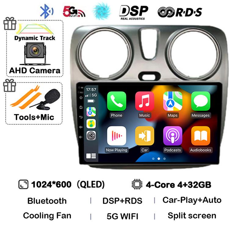 Android 14 Auto Carplay Car Radio для Renault Lodgy Dacia Dokker 2012 - 2020 Мультимедийный видеоплеер Навигация GPS 360 камера