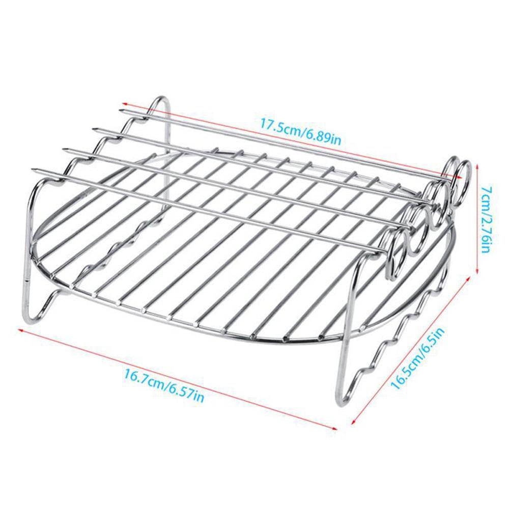Double Layer Home Holder Air Fryer Accessories Baking Tray Barbecue Rack Air Fryer Rack Grill