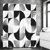 Black and White Geometric Shower Curtain, Bathroom Decorative Shower Curtain, Waterproof Shower Curtain with Hooks