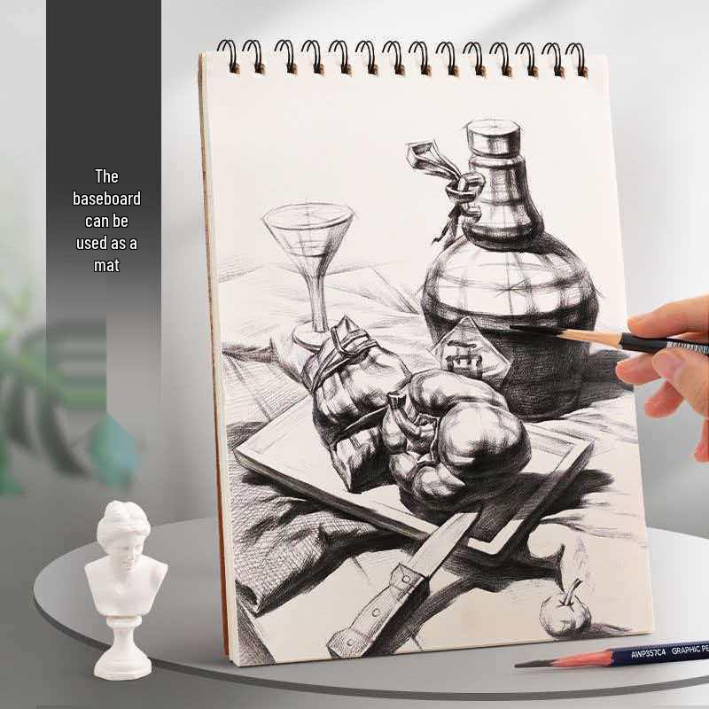 Плотный sketchbook в твердом переплете формата А4 - Идеально подходит для цветных карандашей, маркеров и акварельных ручек