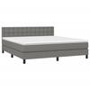 Maison Exclusive - Sommier à lattes de lit avec matelas Gris foncé 180x200cm Tissu