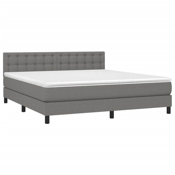 Maison Exclusive - Sommier à lattes de lit avec matelas Gris foncé 180x200cm Tissu