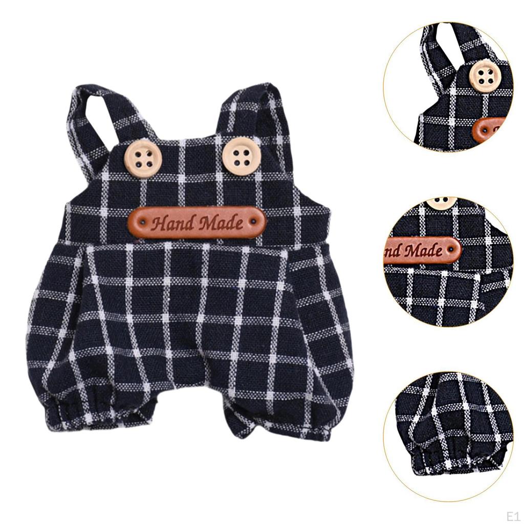 Комбинезон для плюшевой куклы Labubu, реквизит для фотосъемки, подарки на день рождения, штаны для куклы-девочки ростом 17 см, футболка, штаны, шляпа