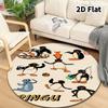 Pingu Round Area Rug Carpet Rug For Living Room Bedroom Sofa Playroom Decor Nonslip Floor Mat