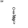 10Pcs Fishing Hooks Snap Swirl Connectors Rolling Rings Wire Leader Swivels