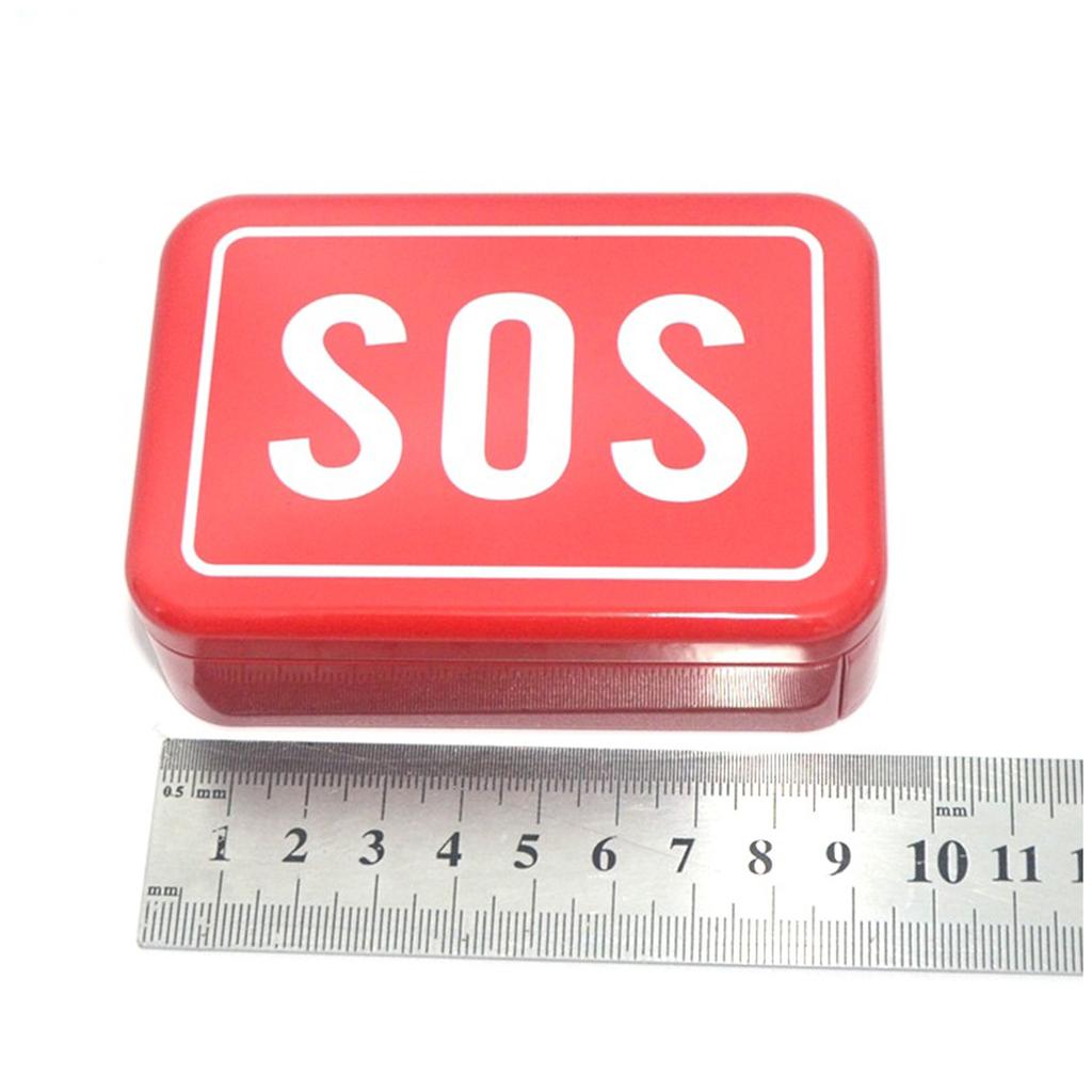 Маленький прямоугольный пустой ящик SOS Pattern Уличный инструмент Оборудование Железный ящик для хранения для кемпинга
