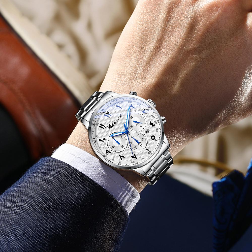 CHENXI Quartz Watch Man Waterproof Stainless Steel Bracelet Multifunction Men's Watches Date Chronograph Luminous New