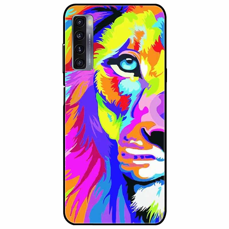 For TCL 20L Plus Case 20L+ Silicone Soft Shockproof TPU Back Cover for TCL 20S 20L Case Black Bumper Painted Funda TCL20S Capa