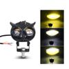 Led Motorcycle Light High Low Beam Owl Design Strobe Spotlights Accessories Scooter Dual Color Running Lamp Fog Light Headlight
