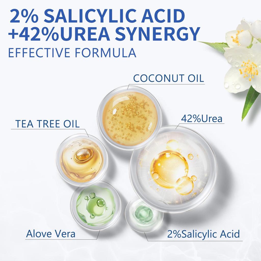 42% Urea Cream-With Alove Vera and Coconut Oil-Deeply Moisturizes Dry Skin On Hands and feet-24-Hour Hydration,50g