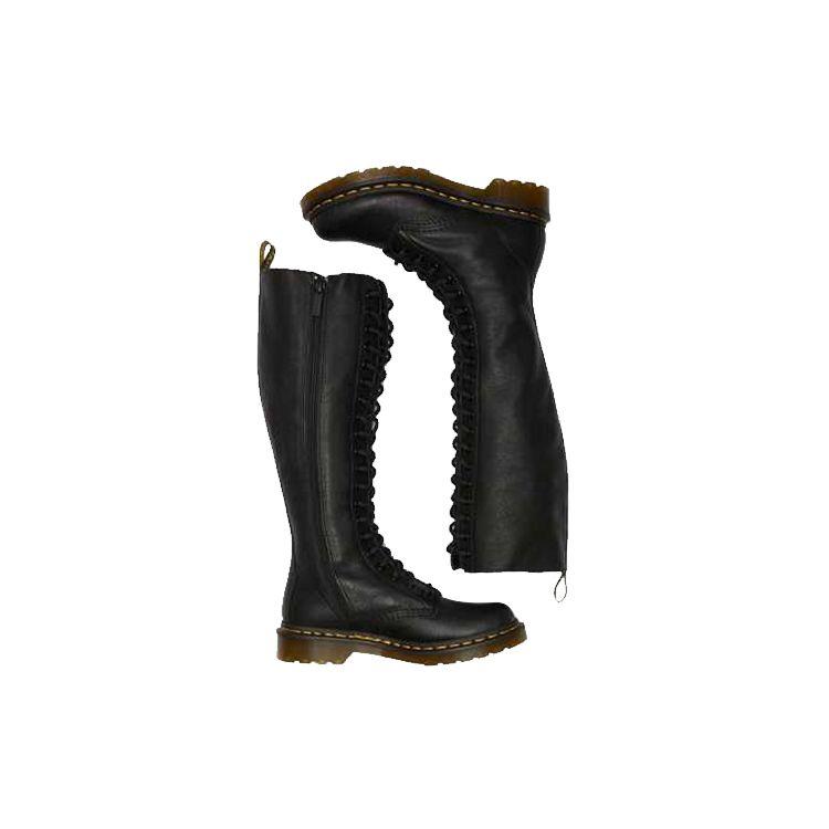Dr. Martens 1B60 Вирджиния Кожа Простые Однотонные Высокие Сапоги Женские сапоги Черные 23889001