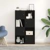 Bookshelf Black Oak Effect 60x24x101.5 Cm Engineered Wood
