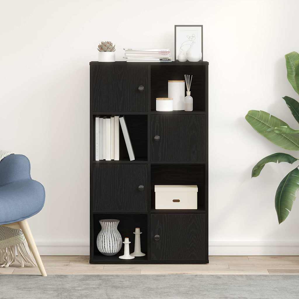 Bookshelf Black Oak Effect 60x24x101.5 cm Engineered Wood