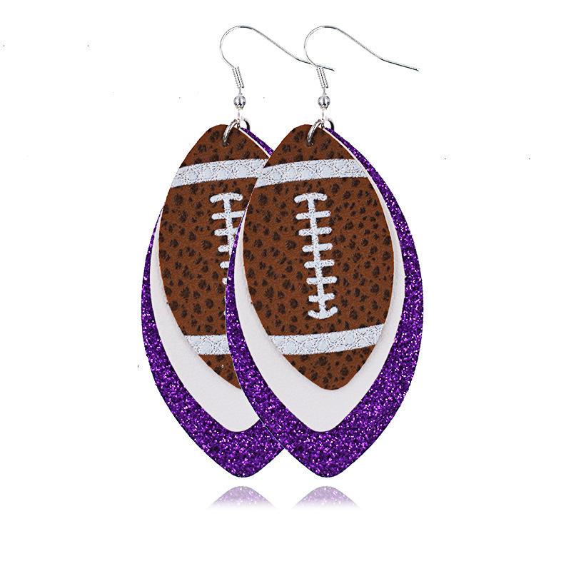 Multilayer Rugby Droplet Leather Earrings Summer Christmas Leather Earrings
