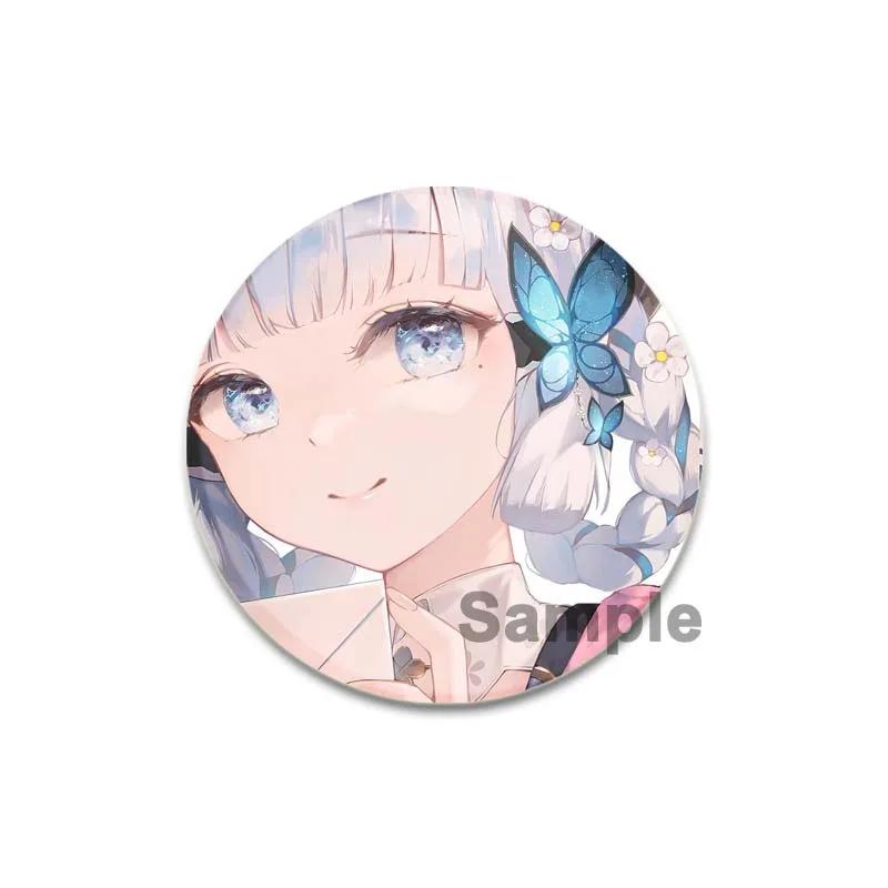 Значок Genshin Impact 32/44/58 мм, милые броши для косплея Камидзато Аяка, креативные изысканные эмалевые булавки для одежды, рюкзака, ювелирных изделий, аксессуаров